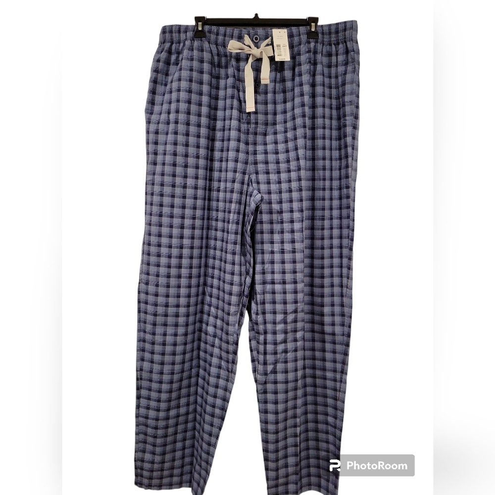 Men's 2XT Leisure Pajama Pants. Blue Plaid. NWT Cremieux